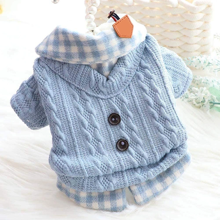 Comfortable Cute Plaid Stitching Dog Clothes Pet Accessories Apparel