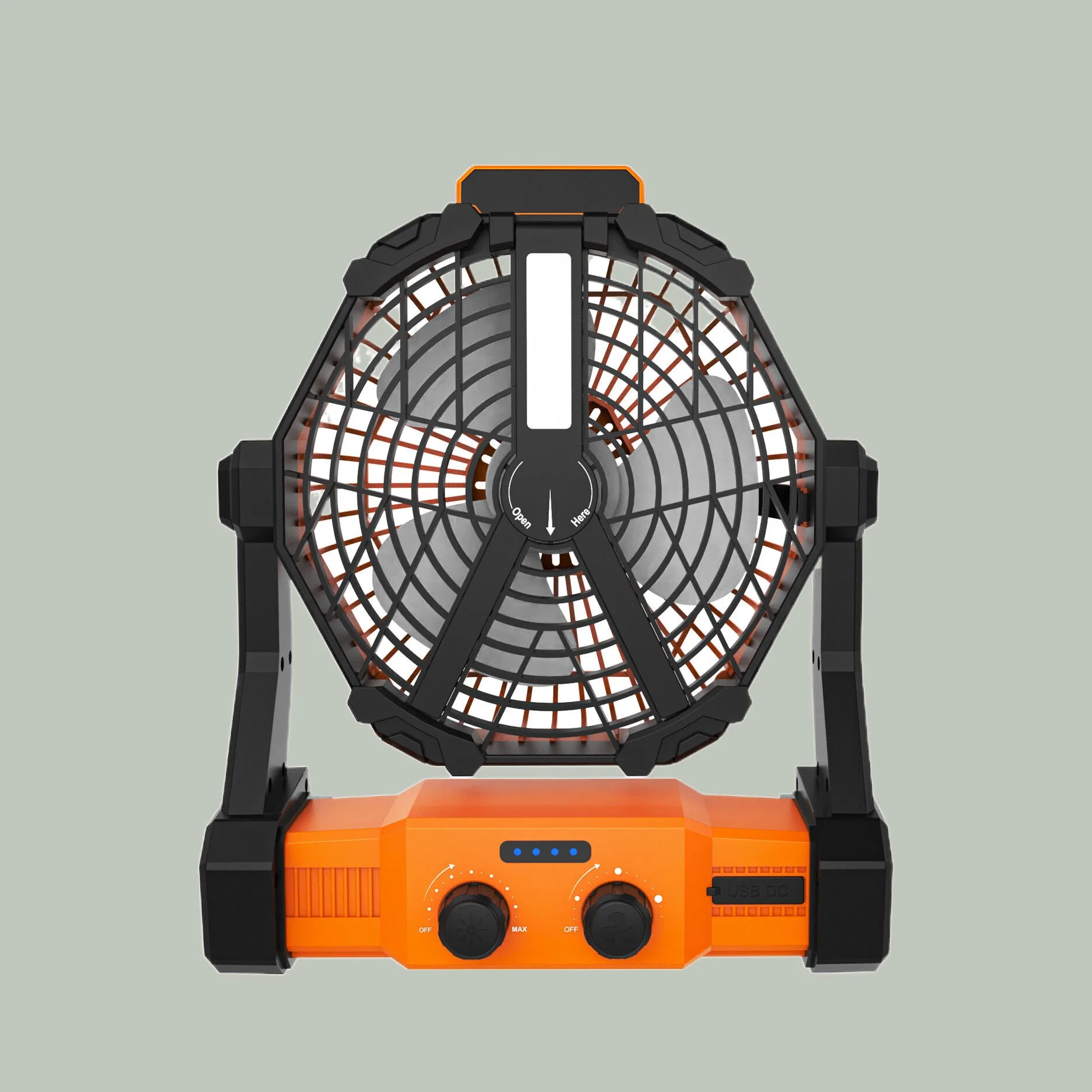 Portable 8000mAh Battery Operated Fan and Rechargeable Camping Fan with LED Lantern Air Blower