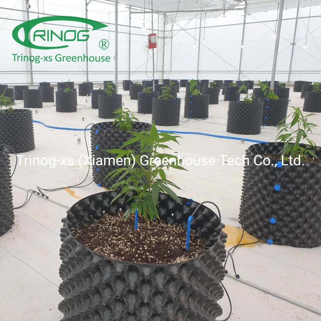 Trinog multispan agrícolas película plástica de plantas medicinais estufa com a privação de luz do sistema de sombreamento