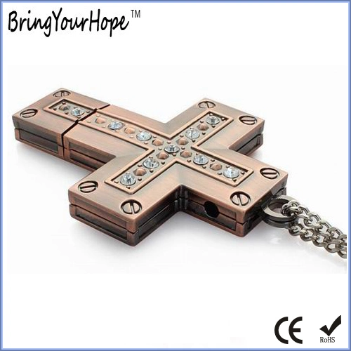 Metal Material Cross Design Jesus USB Flash Disk