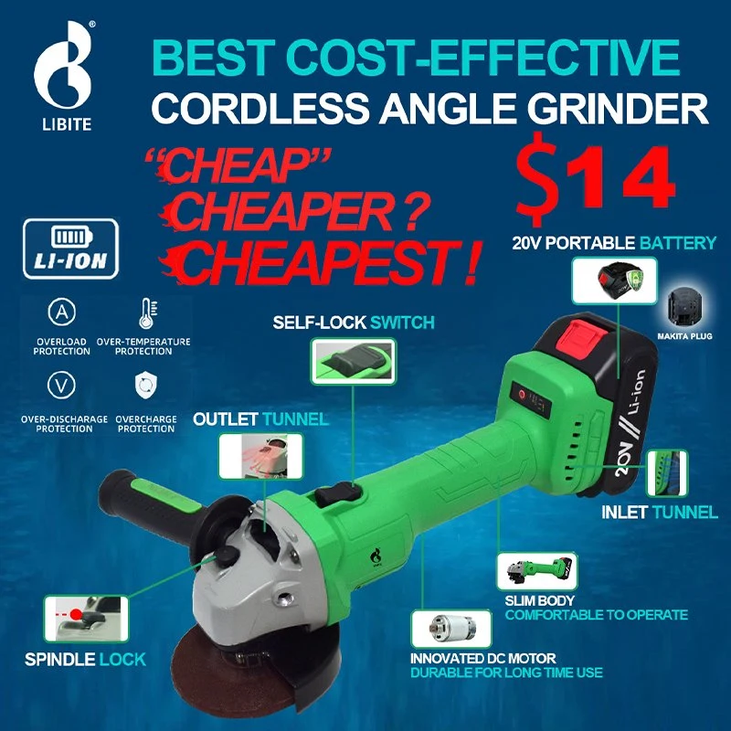 Cordless High Quality Angle Grinder Efficient Grinding Machine with Fast Charge