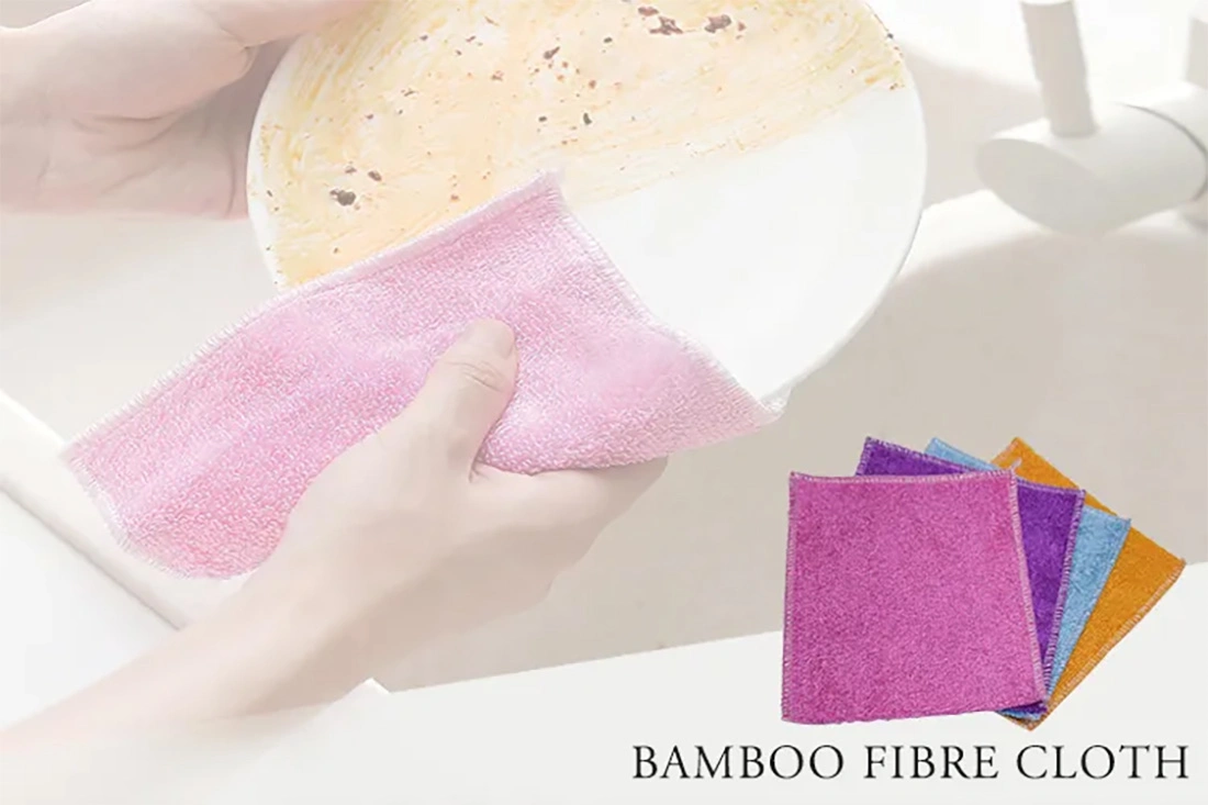 Lave-vaisselle biodégradable produit de nettoyage de cuisine Gomme magique fibre de bambou Serviette en tissu