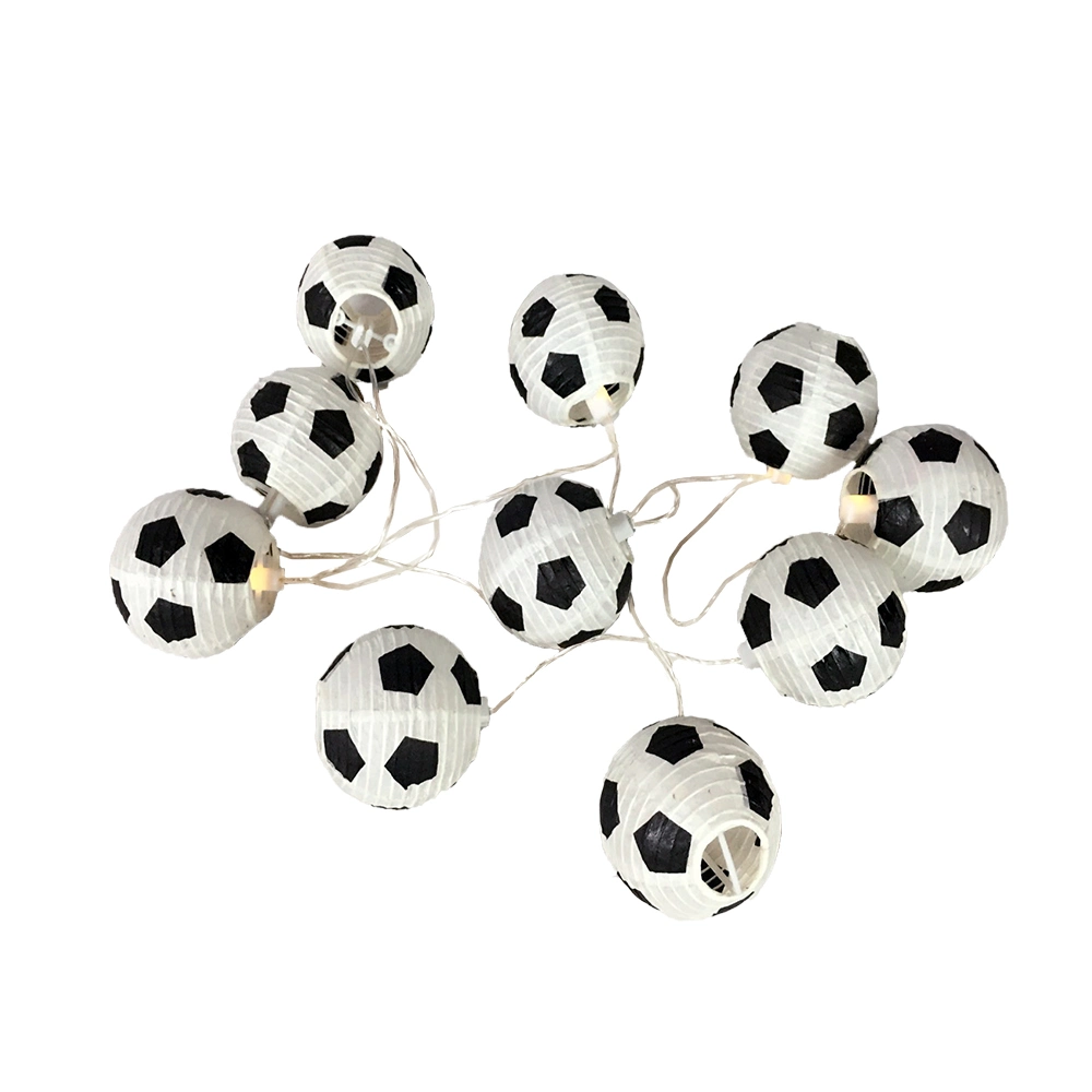 World Cup Decor Steady on Christmas Fairy USB Powered LED Football Ball Paper String Light for Bar Patio KTV