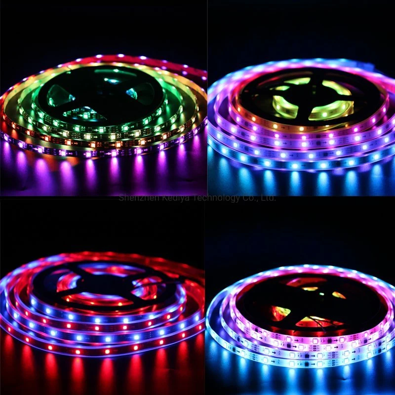 سطوع عالٍ 5050 RGB بكسل ضوء LED 30 LED/M قابل للعنونة مصباح LED رقمي مدمج IC Ws2811 DC12 بقدرة 12 فولت