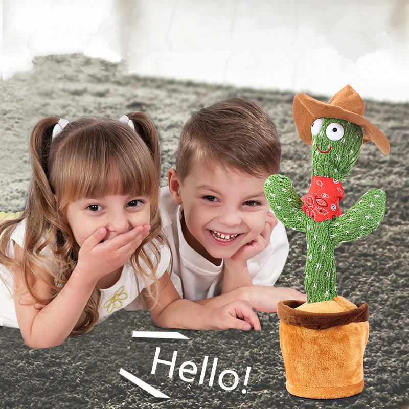 Hot Selling Dancing Cactus Repeat Talking Toy Soft Electron Plush Doll Electronic Plush Toys