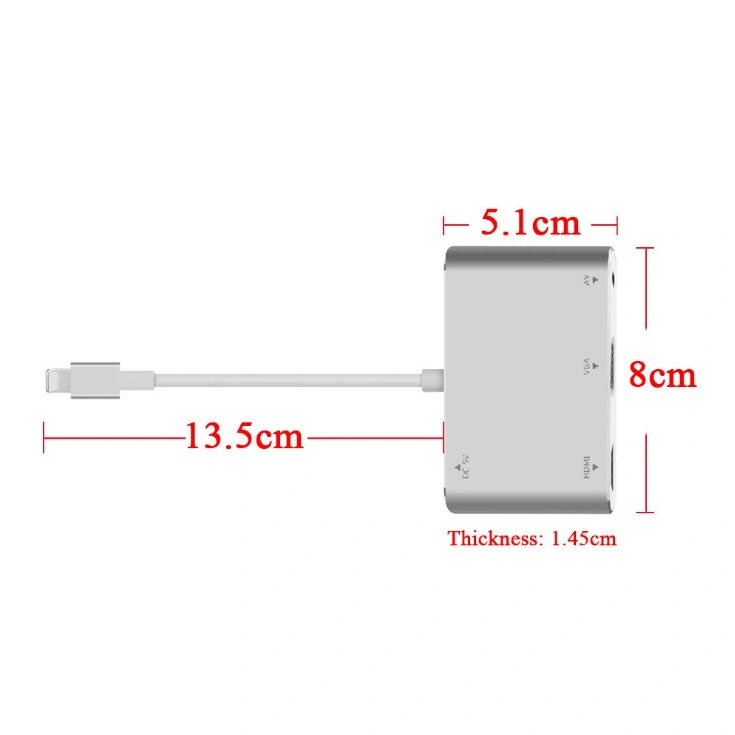 Plug and Play 1080p HDMI relámpago del adaptador de audio VGA