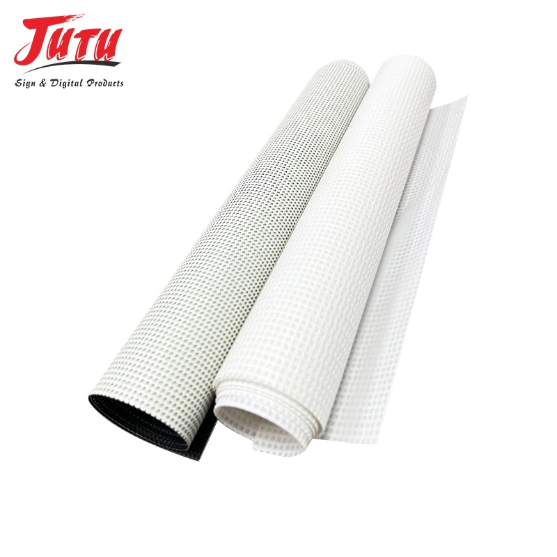 Jutu Peeling Resistance Printable with Solvent, Eco-Solvent, UV Inks Transparent PVC Coated Mesh Fabric