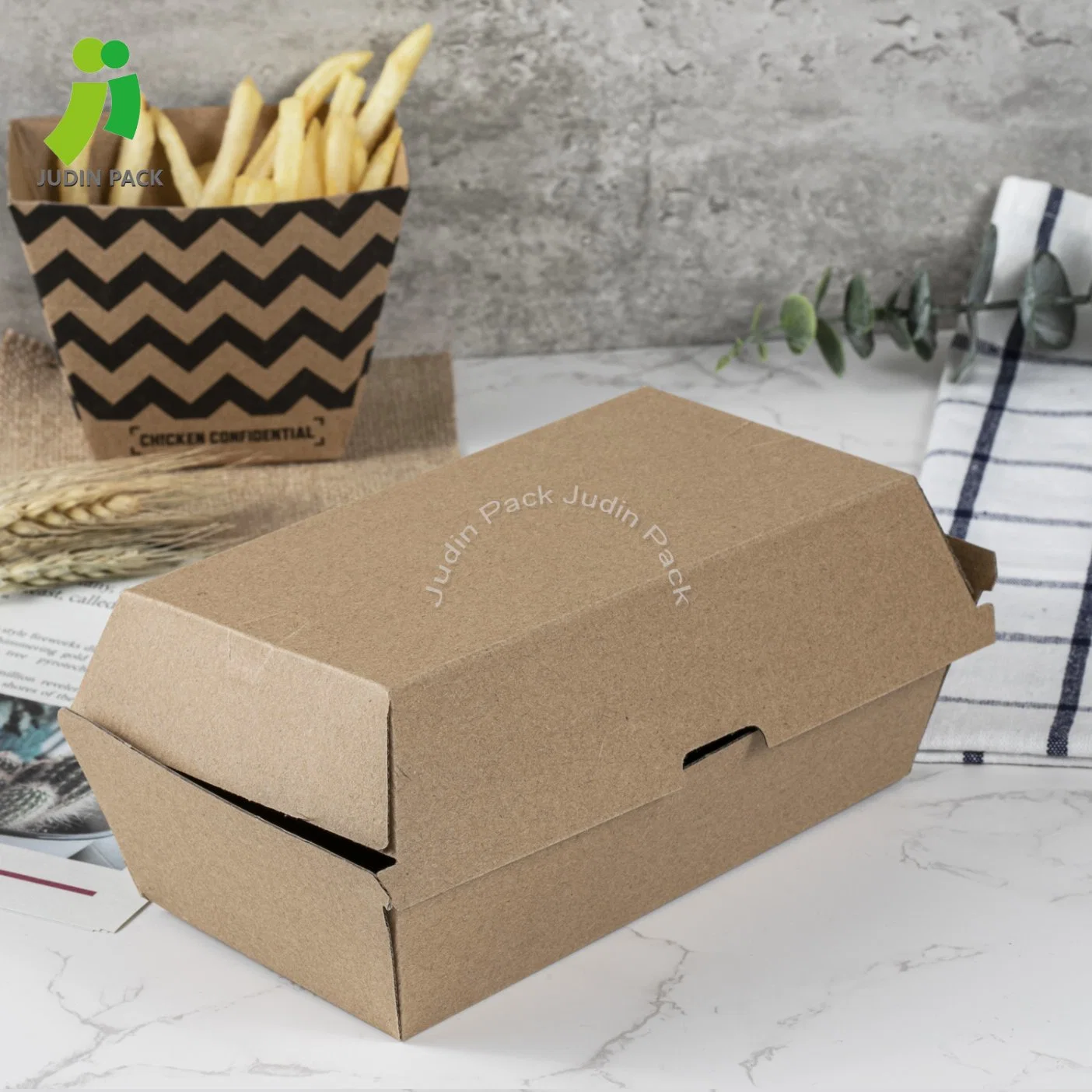 Food Box Package Kraft Take Away Hamburger Box