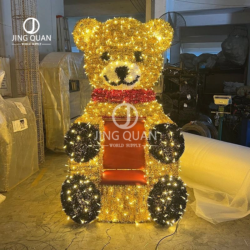 Christmas Santa Bear Lighting LED Motif Animal Lights Outdoor Street Mall Decorative Ornaments