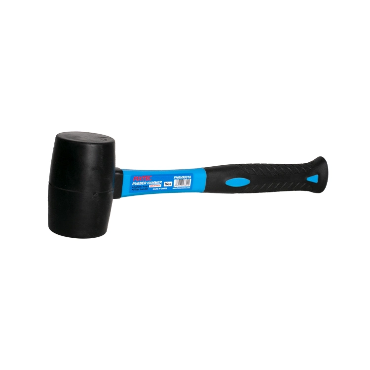 Fixtec Hand Tool 8oz/16oz/24oz Portable Hardware Rubber Hammer with Wood Handle