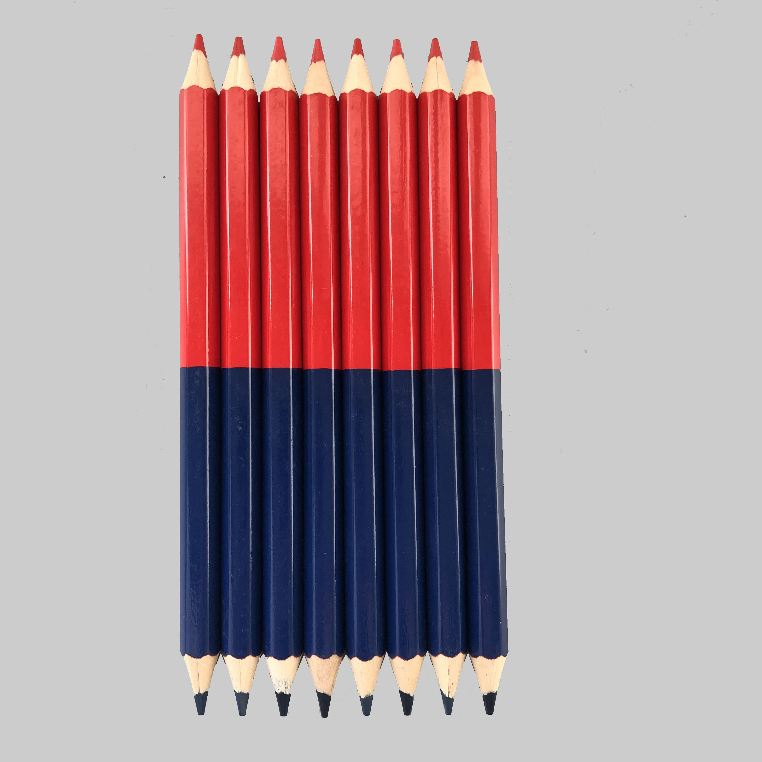 7 Inch Double Ended Red Blue Double Color Pencil for School Office Drawing and Write Color Pencil