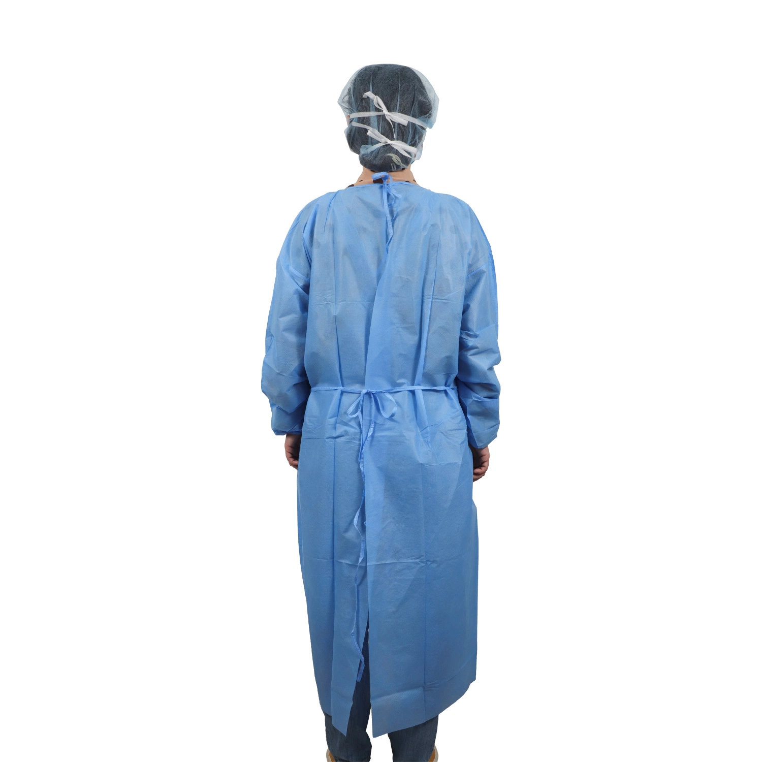 Blue SMS Surgicalgown Isolation Gown Knit Cuff