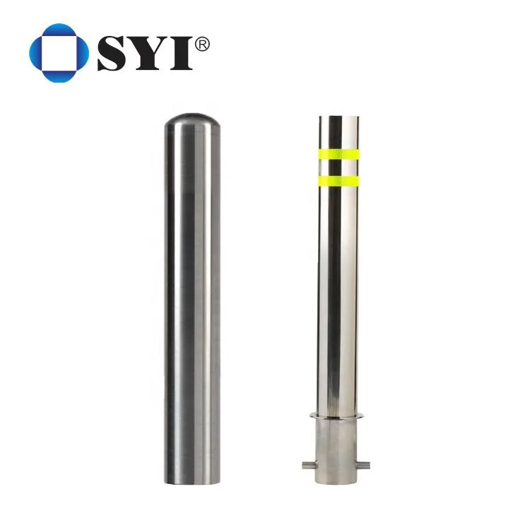 Round Flexible Safety Protection Metal Barrier Outdoor Street Removable Stainless Steel Security Road Traffic Bollard