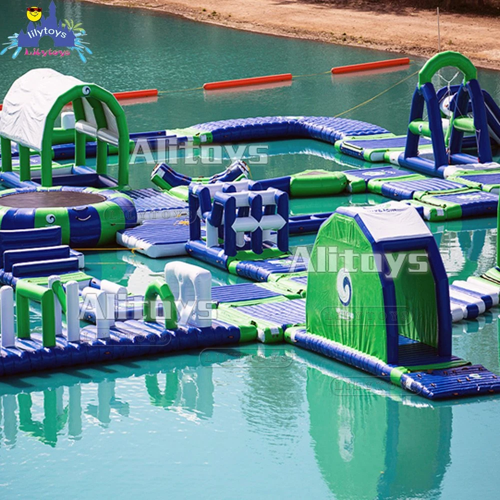 Venta caliente gigante inflables comerciales personalizadas Water Park, parque de atracciones inflables Custom