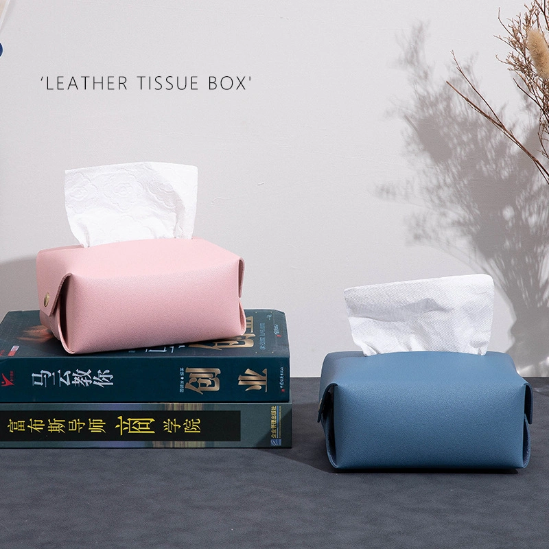 Hotel Paper Bag Fixing Frame Tissue Box Cover Wholesale/Supplier Durable Tissues PU Leather Cupholder Cool Gift Paper Tissue Box