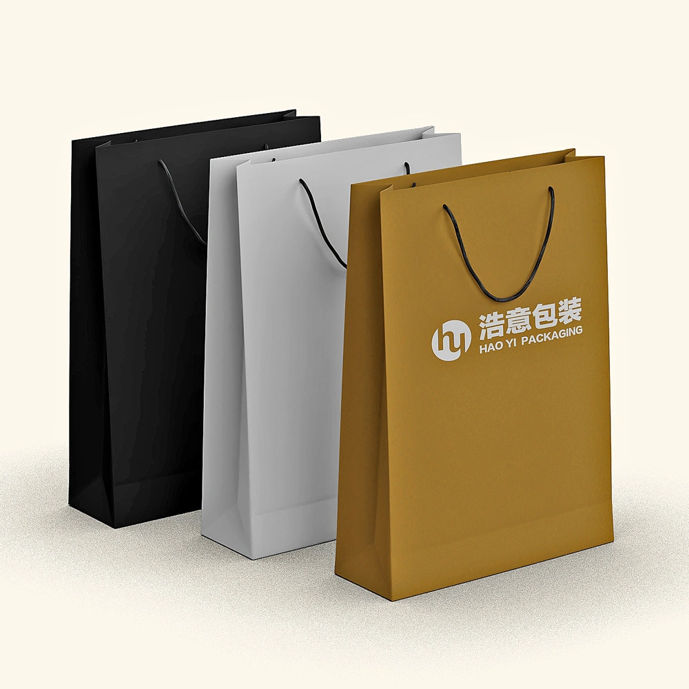 Cardboard Paper Bag with Custom Printed Logo Kraft Paper Packaging Gift Bag Shopping Bag