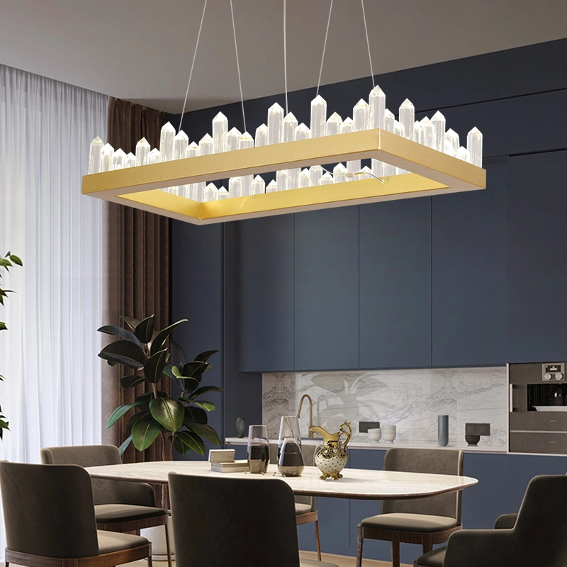 Nordic Bedroom Dining Light Bar Art Luxury Modern Style Pendant Lamps Factory Price Crystal Glass Ice LED Ceiling Hanging Decoration Decorative Chandeliers Lamp