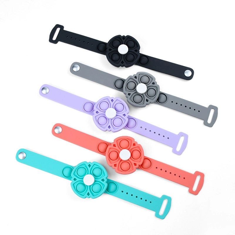 Anti Stress Rotating Silicone Bracelet Dimple Antistress Push Bubbles Bracelet Toy Kids Adult Decompression Toys