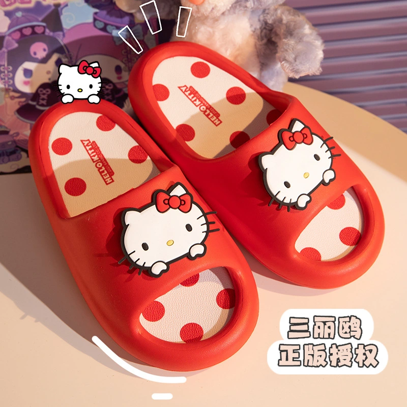 Ruunjoy Kawaii Sanrio Outdoor Slippers Summer Kawaii Cartoon Anime Kuromi Cinnamoroll Indoor EVA Anti-Slip Shoes Women Slippers