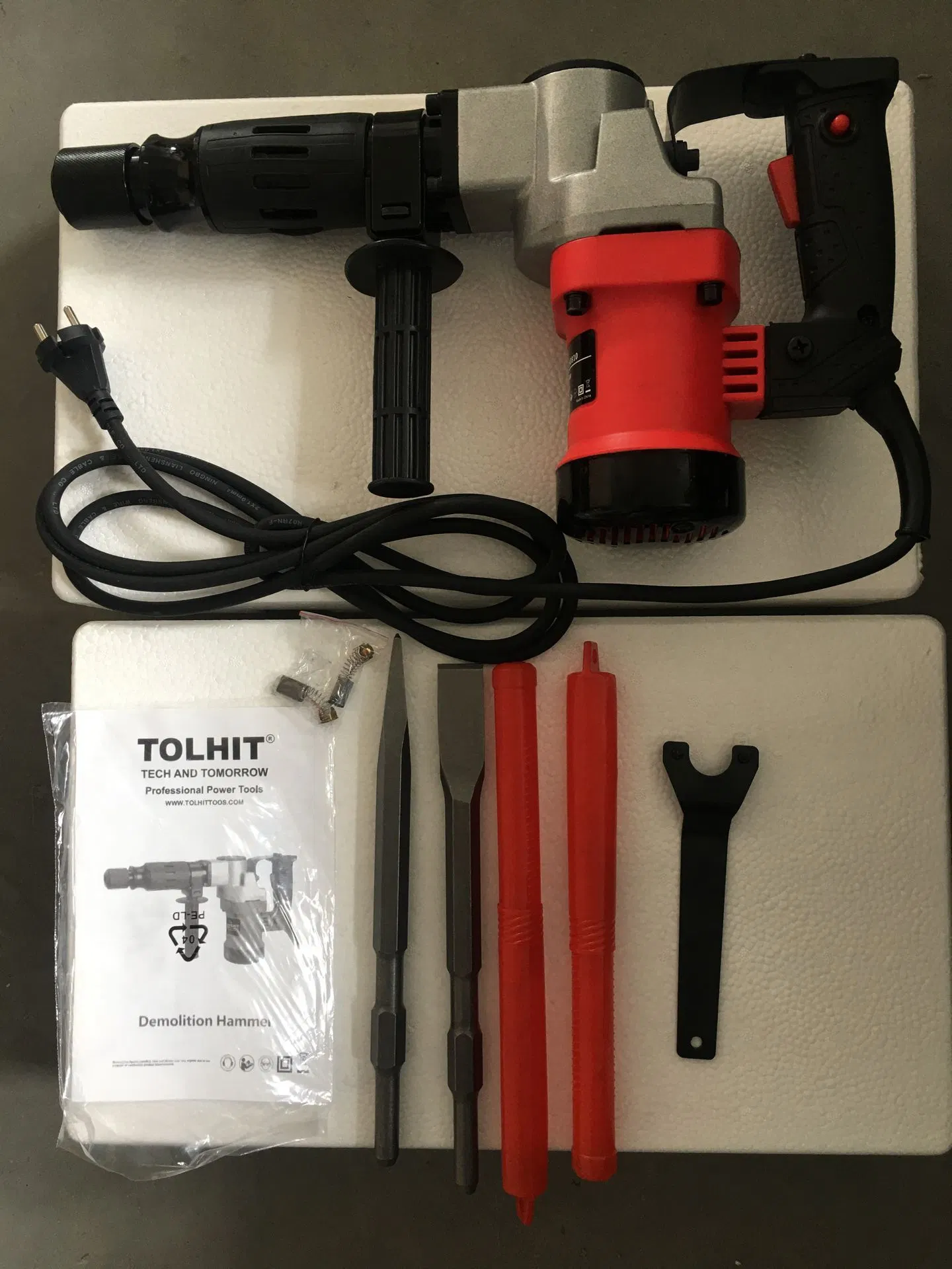 Tolhit Professional Power Tools Supplier 1100W 0810 Electric Rotary Hammer Rock Chisel Drill Machine Small Concrete Wall Breaker Industrial Demolition Hammer