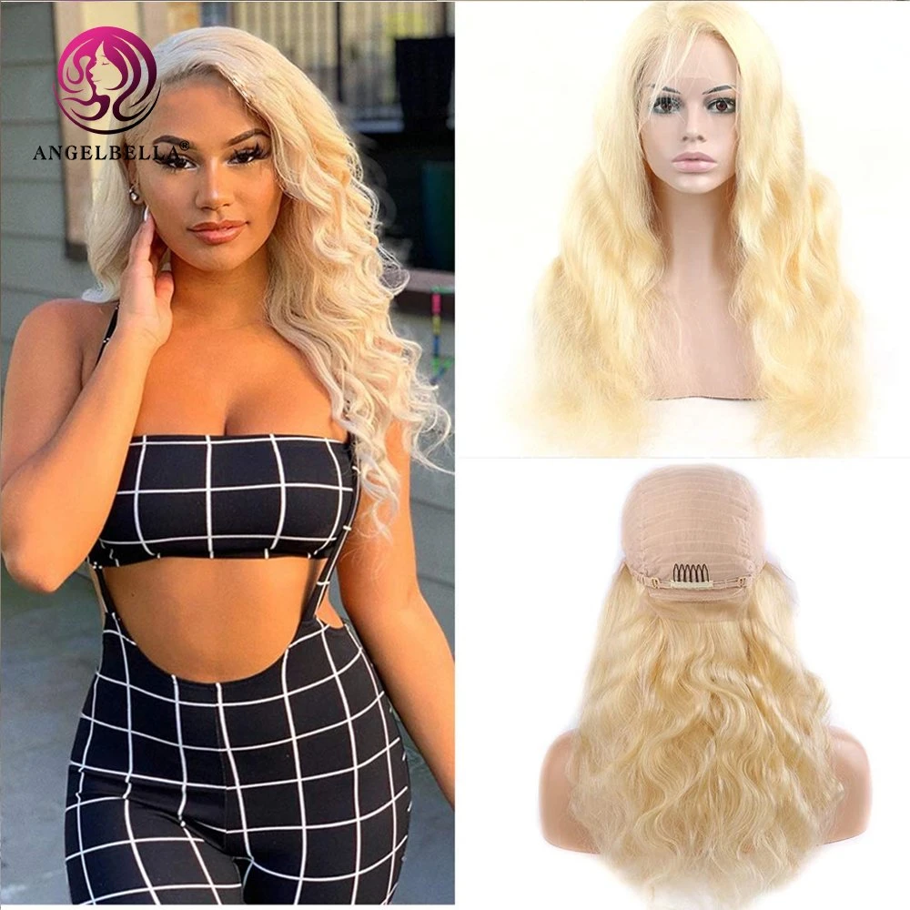 Original Factory Human Hair Wig 180 Density Raw Indian 100% Virgin 613 Blonde Color Straight T Part HD Transparent Lace Frontal Wigs