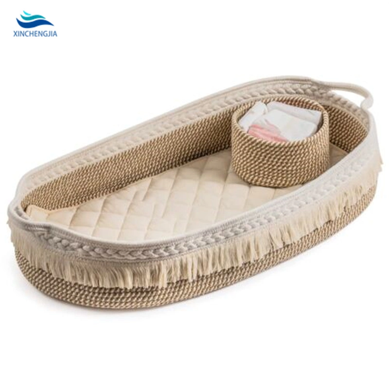 100% Cotton Boho Nursery Decor Premium Baby Changing Basket Set