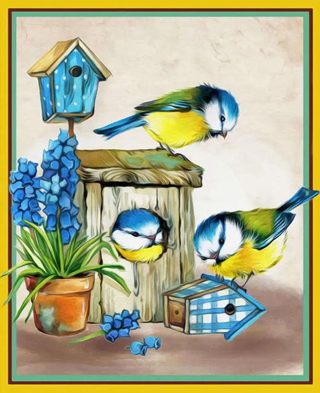 Bricolaje Animal birdt para decoración del hogar Juegos de Arte de Diamante de Pintura