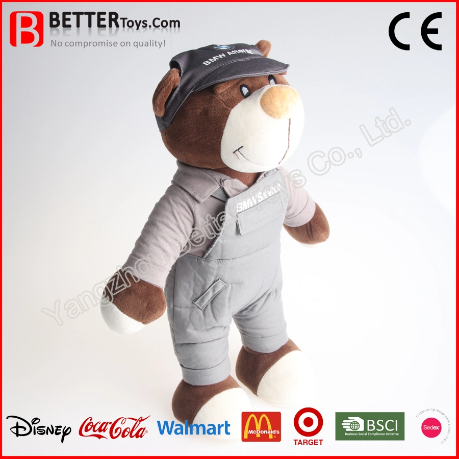 Direct Factory New Design Soft Cute Plush Stuffed 4s Store Locomotive Dress Teddy Bear Toy