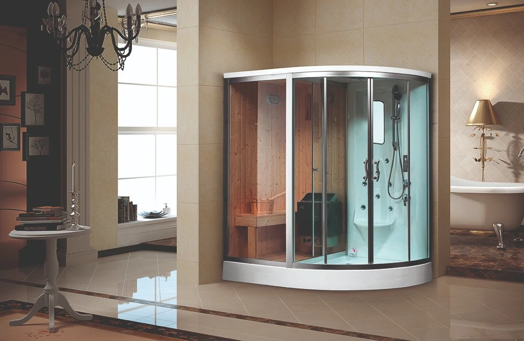 Sauna seca e húmida de vapor com luz de LED e Detector de Temperatura