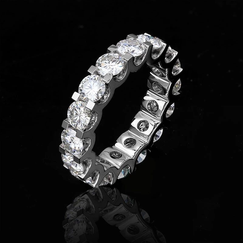 Luxury Jewelry 18K White Gold Lab Created Diamond Wedding Engagement Ring for Women