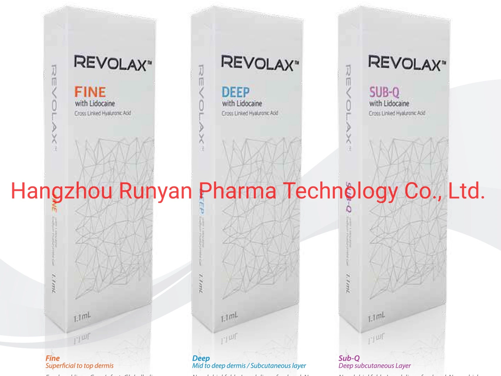 Revolax Deep Fine или Sub-Q Cross Linked Hyaluronic Acid Ha Шпаклевка для кожных шпат