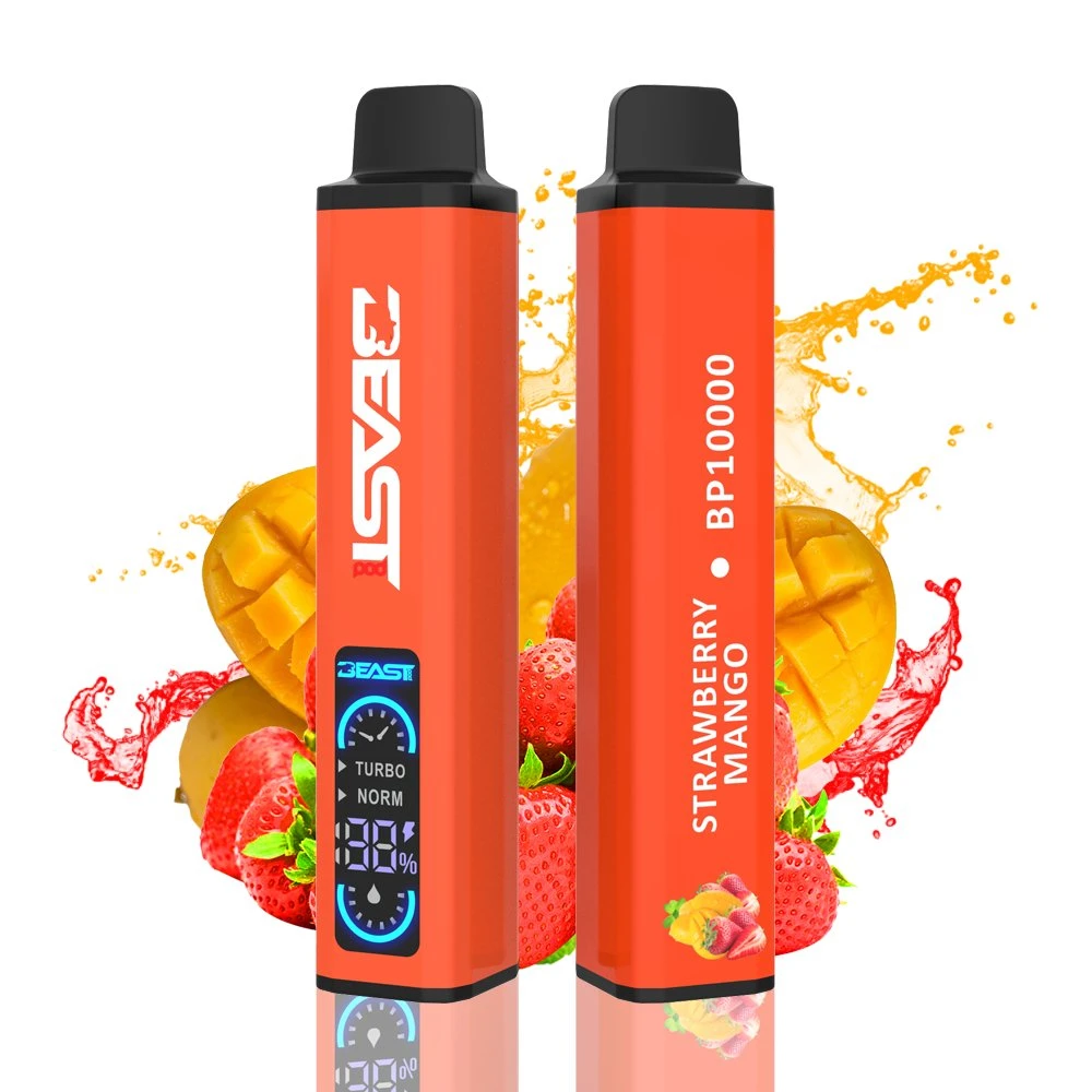 Atacado 16000 puffs Bar Turbo e sabor de frutas de cigarro Beast Tripé descartável para visor LCD OLED de ecrã grande com ecrã total POD