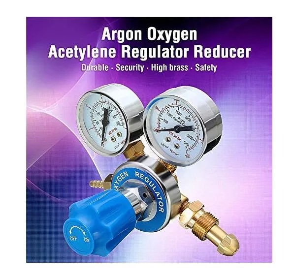 Argon Oxygen/Acetylene Regulator Reducer MIG Flow Meter Pressure Gas Solid Brass Welding Fit Victor Gas Torch Cutting