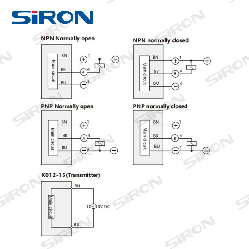 Siron K012-15 a través de infrarrojos del Sensor de célula fotoeléctrica haz la distancia de detección del sensor de aparcamiento de 5m