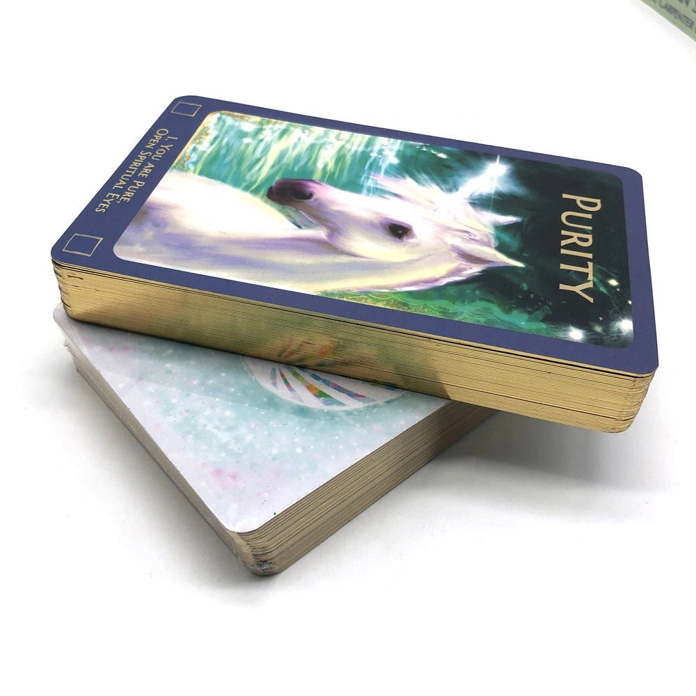 Personnalisé Papier de l'impression de gros de l'or Tarot Decks de cartes d'Oracle avec guide