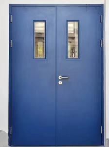 Industry Commercial UL Certificate Glazed Security Galvanized Steel Exit Door Emergency Exit SUS 304 Stainless Steel Escape Entry Swing Metal Gate Flush Doors