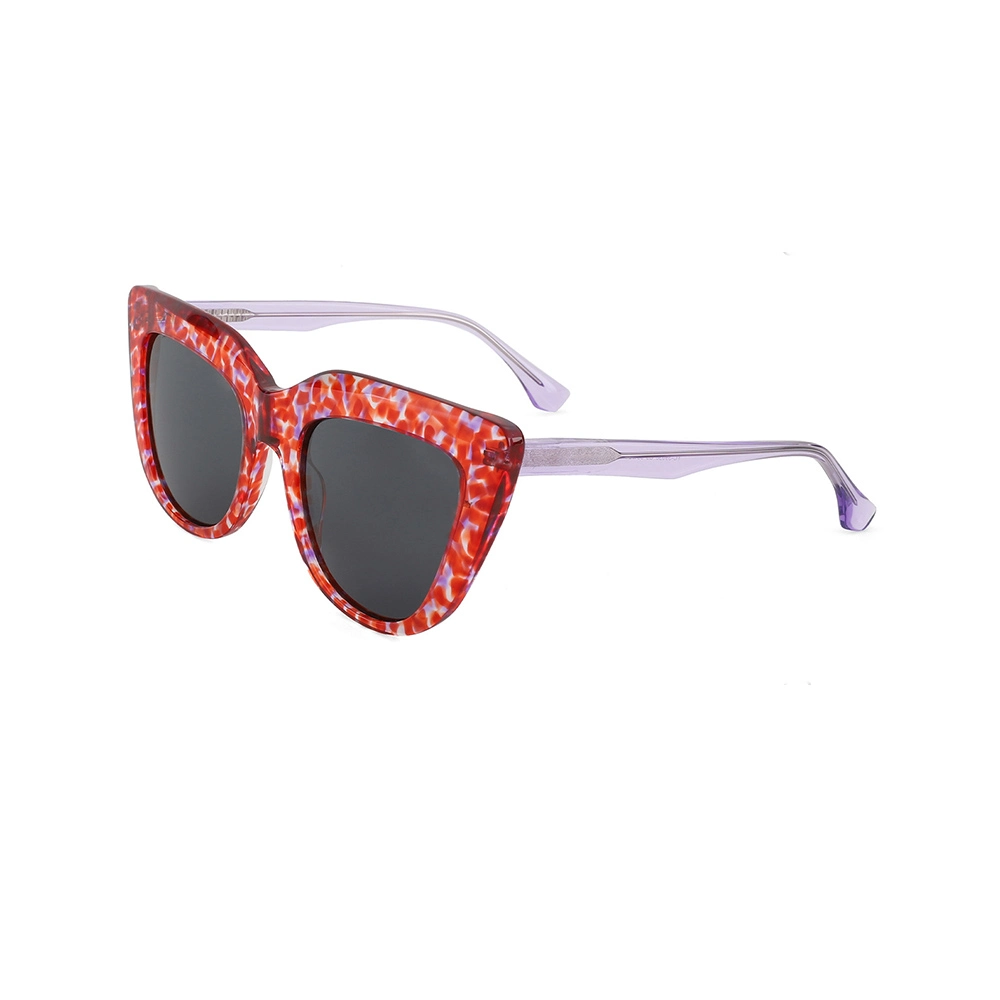 2022 Trendy Oversize Sunglasses Cat Eye Shape Metal Hinge Acetate Sunglasses