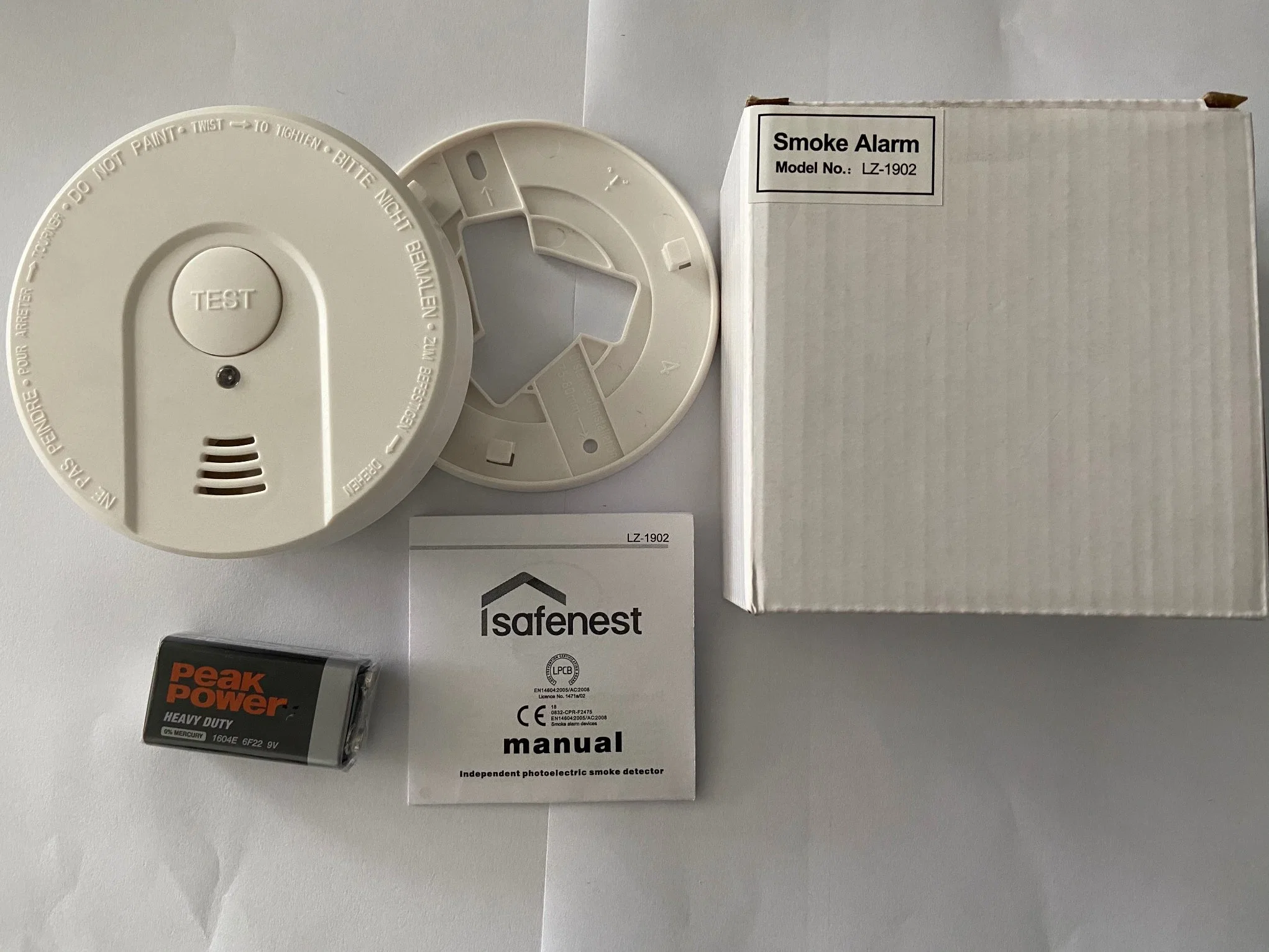 Kunststoff Home Controller Feuersensor akustische Alarm für Home Security