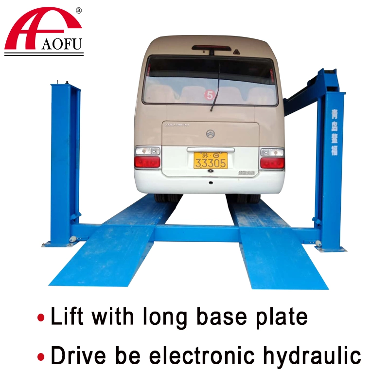 Hydraulic 4 Post Large Vehicle Lift Car Lift 8t, 10t, 12t, 15t