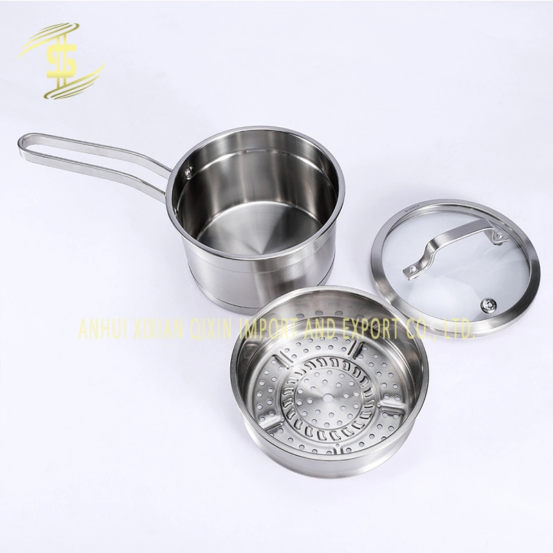 Factory Direct Supply 304 Stainless Steel Multipurpose Household Double Layer Milk Steamers Pots