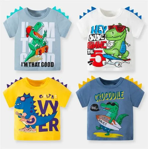 Wholesale/Supplier Summer Dinosaur Print T-Shirts 3D Boy's Clothes Short Sleeved Children's Apparel