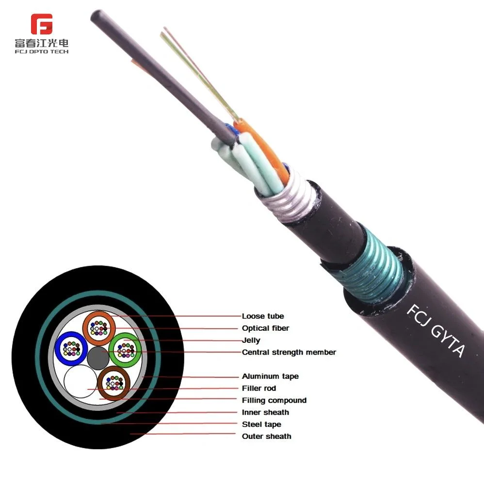 FCJ Hot sale Fibre optique monomode GYTA53 Fibra Optica Câble