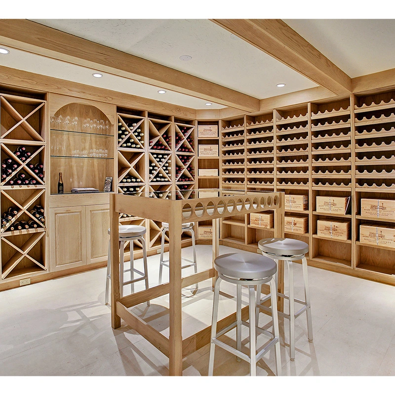 2023 без постоянного стеклянных бутылок вина из бамбука, место на кухонном столе стены для хранения вина из светлого дерева дисплей для установки в стойку