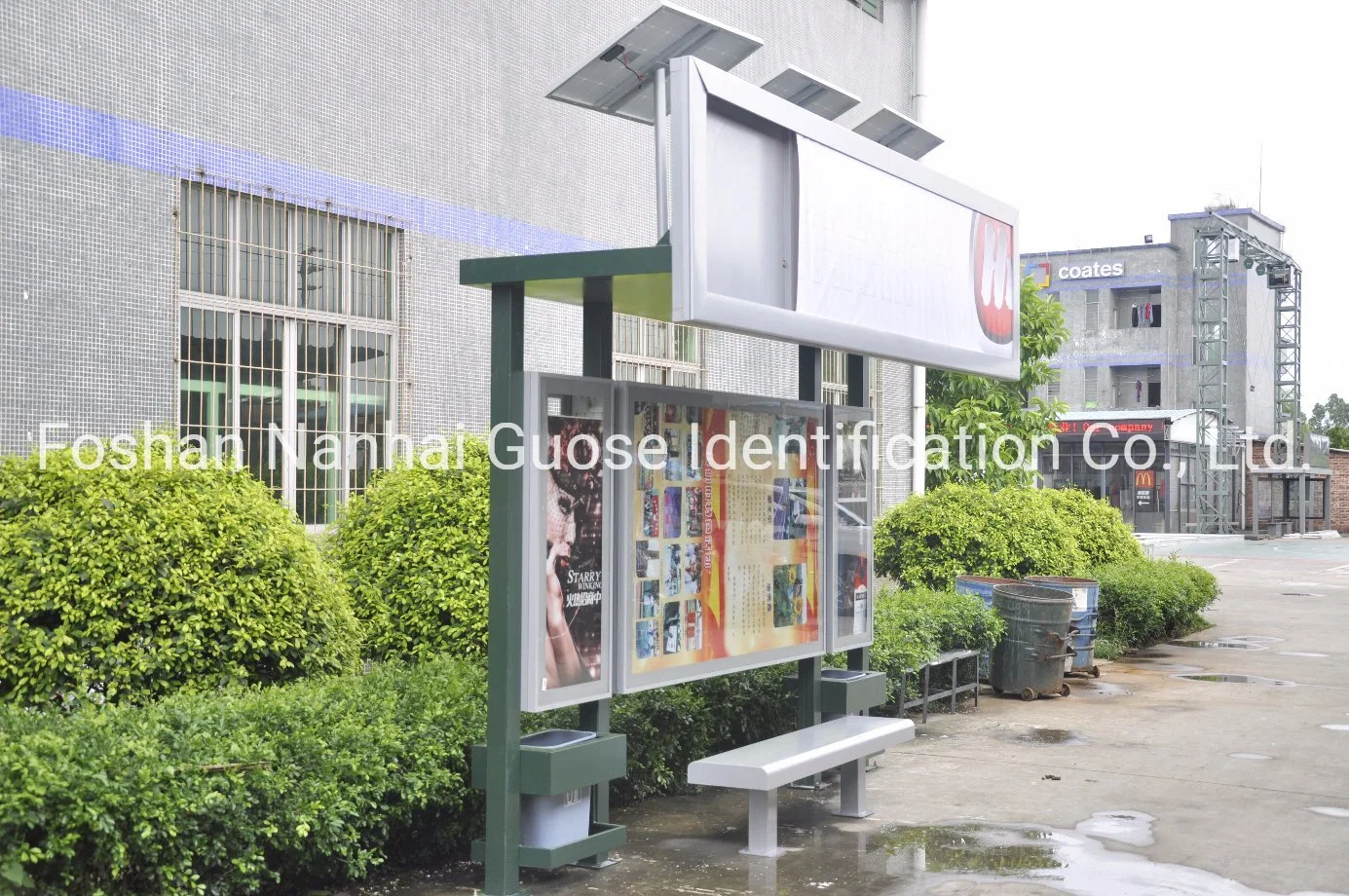 Prefab Solar Metal Bus Shelter Design Waiting Shed Bus Shelter Waiting Chair