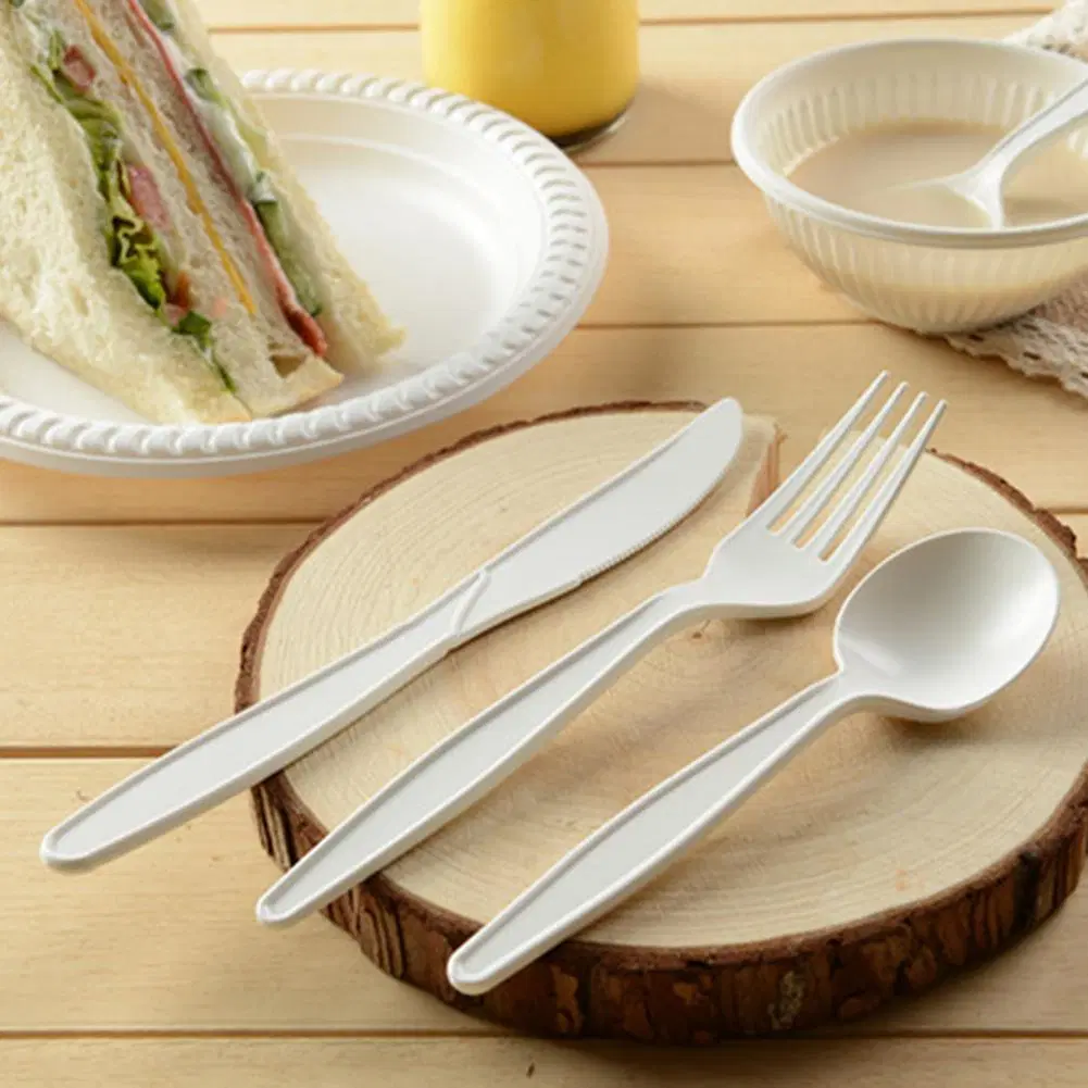 100 % fourches compostables cuillères couteaux couverts ustensiles jetables Set Combo Eco Friendly vaisselle durable