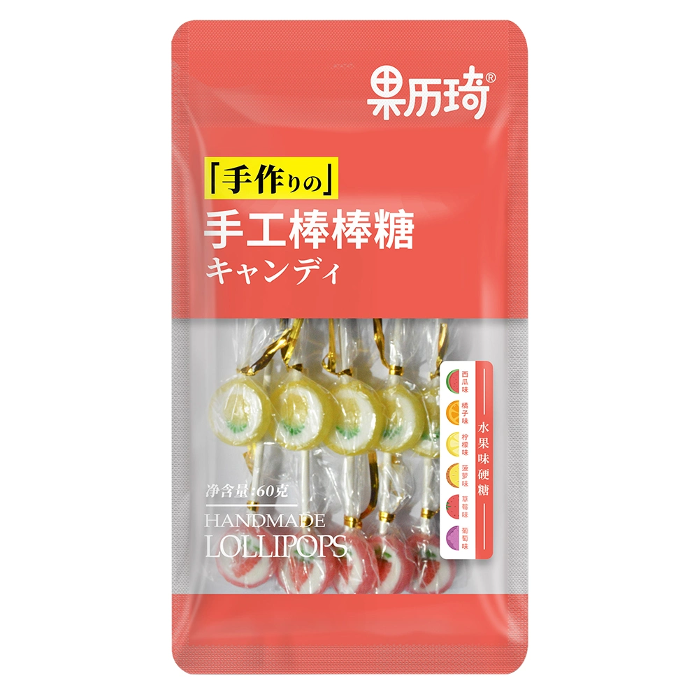 60g Delicious Taste Handmade Fruit Flavored Lollipop Sweet Candy for Children