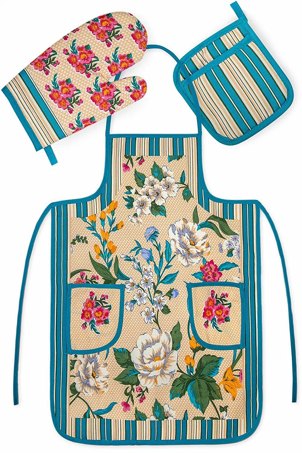 Promotional Apron Potholder Oven Mittens Set