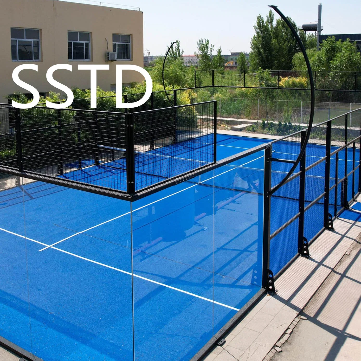 High-Quality Big Discount Panoramic Paddle Tennis Court 20*10 M Size Outdoor Sports Padel Court CE Certification Tennis Court Supplier Sports Court Equipment