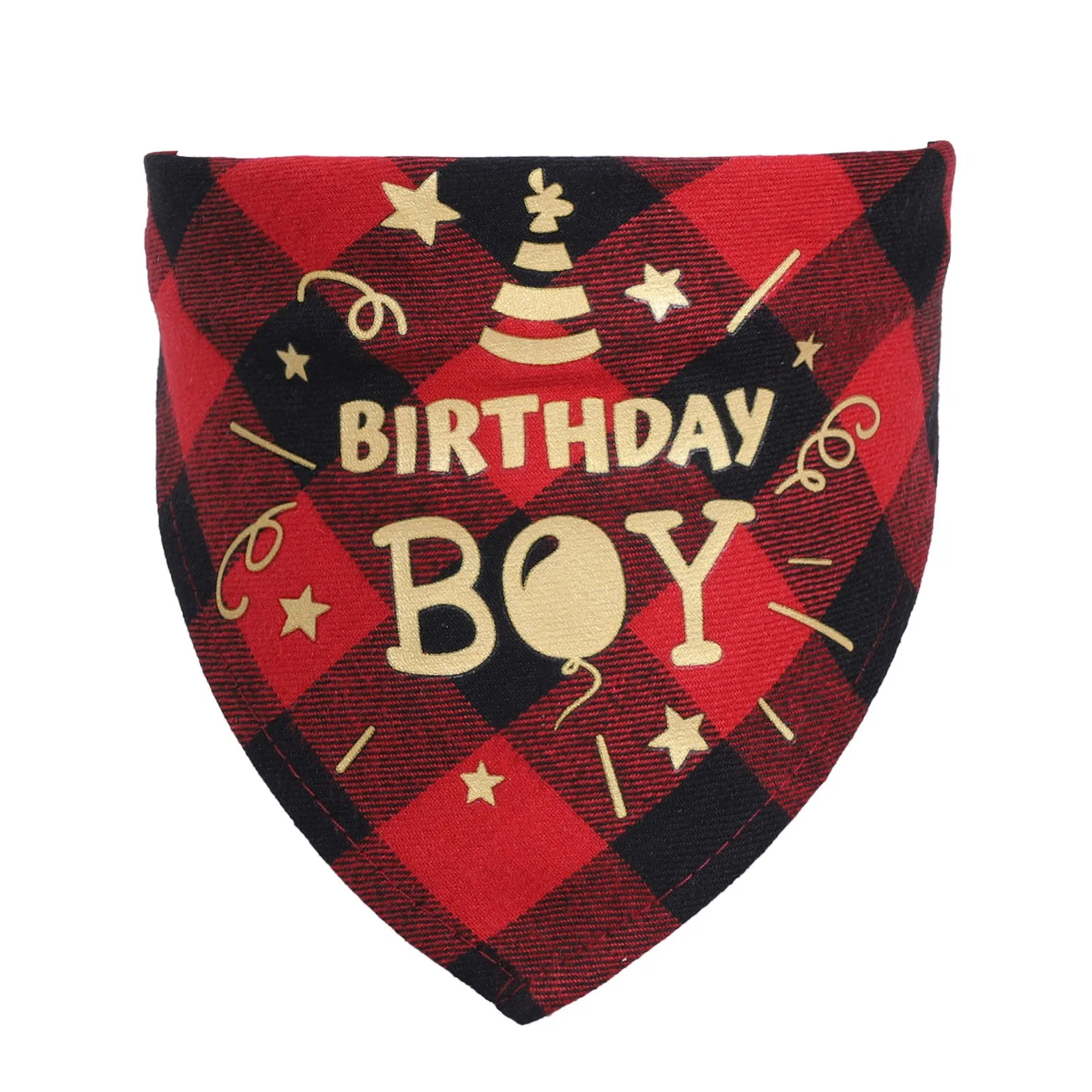 Wholesale Dog Pet Birthday Bandana Single Layer Cotton Plaid Bandana