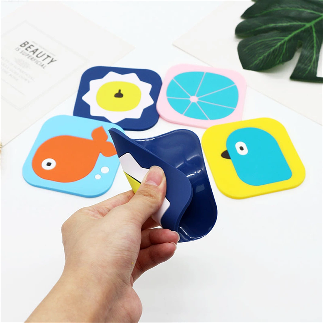 Custom Top Quality Square Drink Silicone Cup Mat Coasters